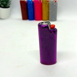 Lighter Cover Sleeve Glitter Case Holder fits Classic Bic J6 Full Size
